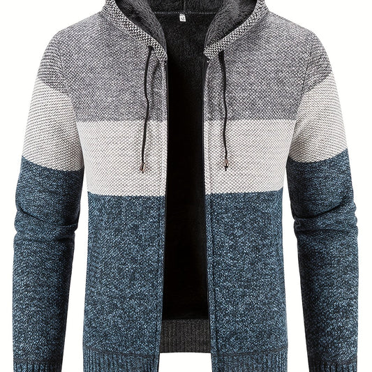 Men's Zip Up Fleece Jacket Hooded Sweater Fall Winter