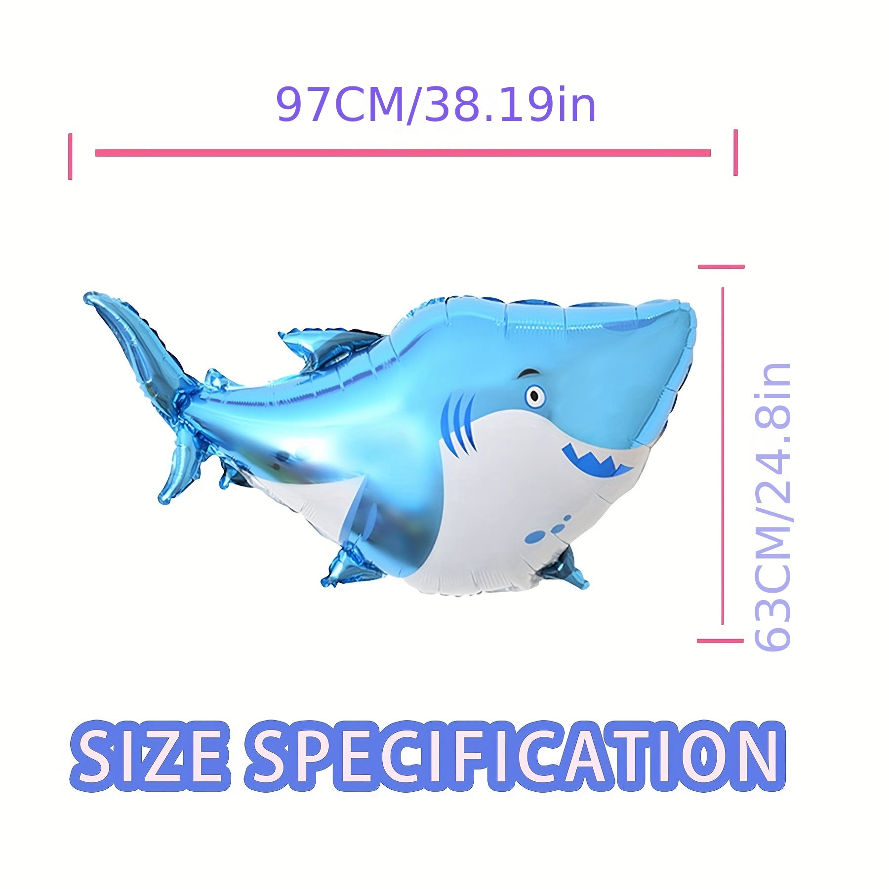 6pcs Large Shark Balloons Ocean Animal Theme Party Supplies