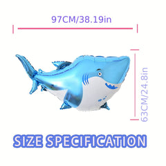 6pcs Large Shark Balloons Ocean Animal Theme Party Supplies