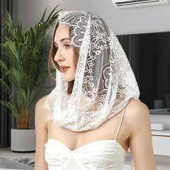 Baroque Bridal Lace Shawl & Wedding Veil Short Wrap Hand Wash