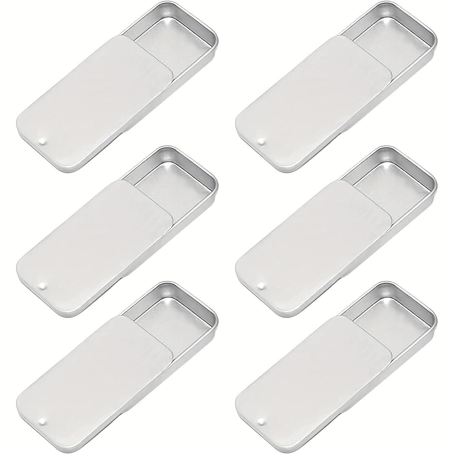 6pcs Mini Storage Jar Empty Tin Containers 1oz Rectangular