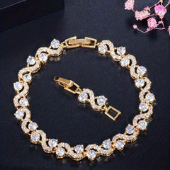 Colorful Zircon Chain Bracelet - Men's Gift for Women