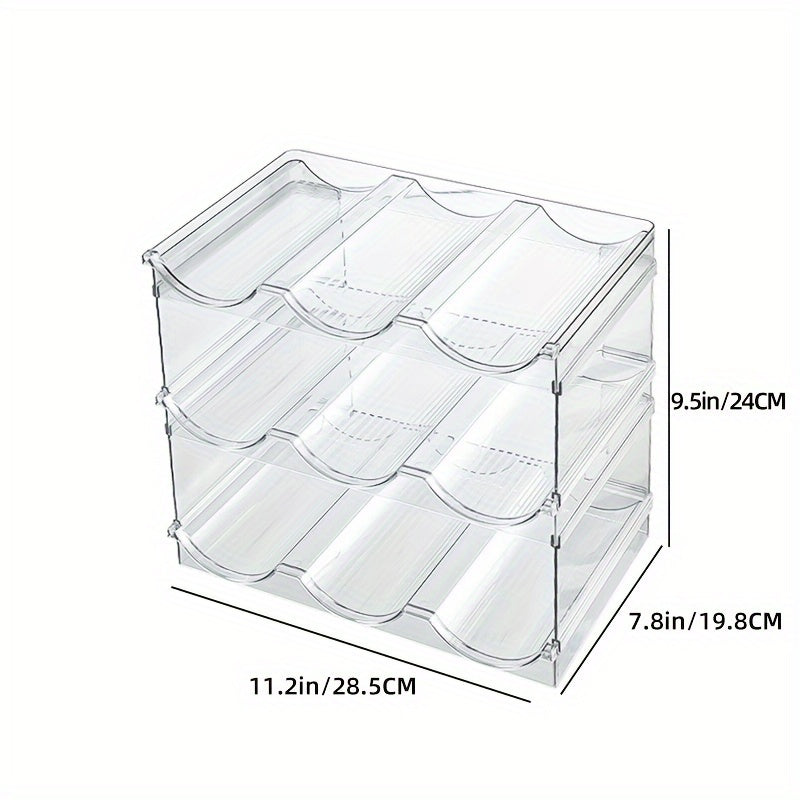 Clear Stackable Water Bottle Organizer - 4 Layers