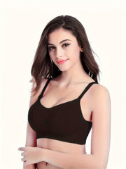 3pcs Front Buckle Wireless Bra Comfy & Push Up Bra