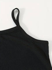 3pcs Girls Ribbed Bodycon Cami Dress w/ Adjustable Straps