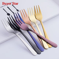 2pcs Golden Tea Fork Set Stainless Steel Small Fruit Fork Salad Fork