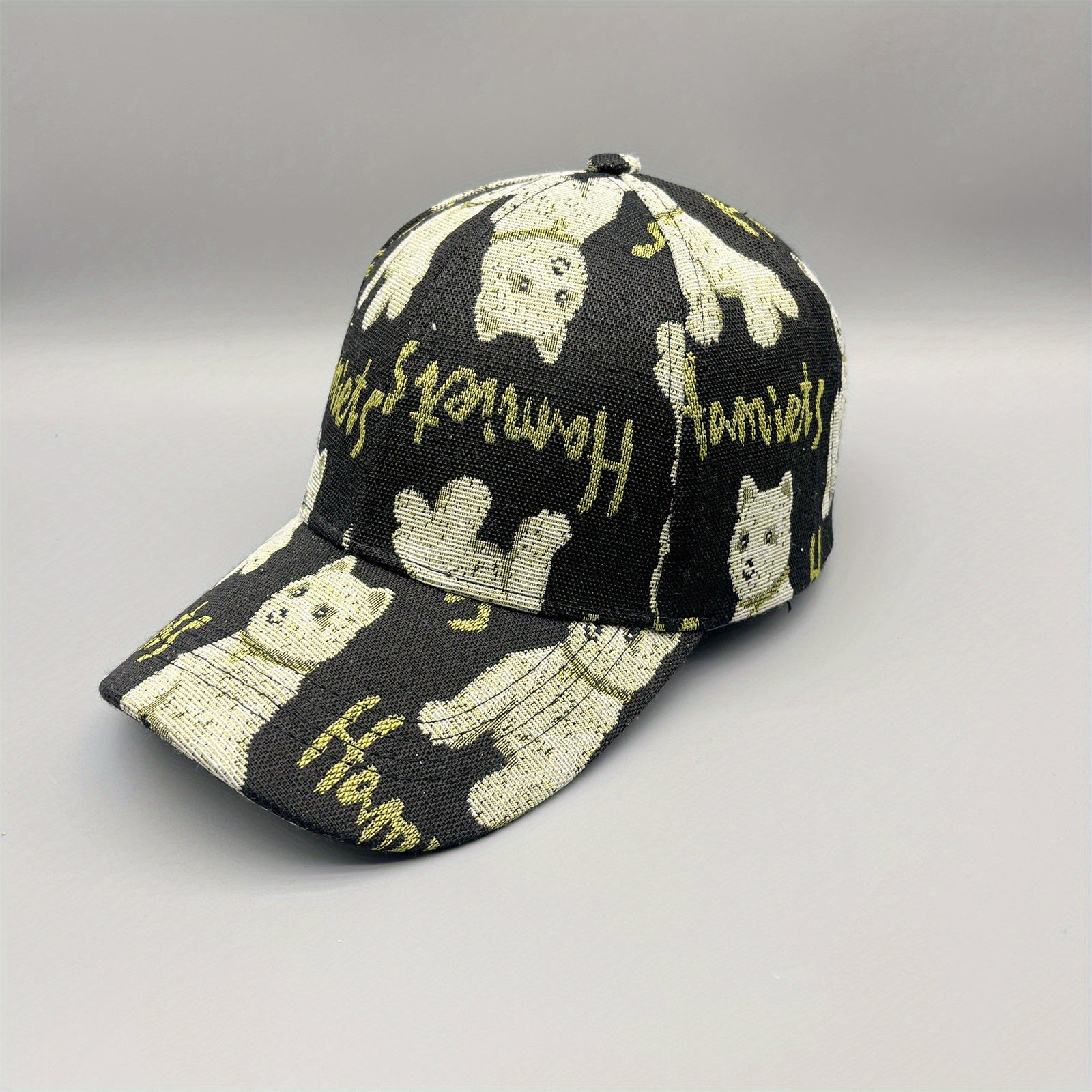Bear Cat Embroidery Baseball Cap Cartoon Pattern Dad Hat