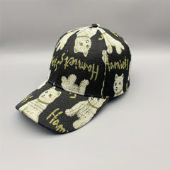 Bear Cat Embroidery Baseball Cap Cartoon Pattern Dad Hat