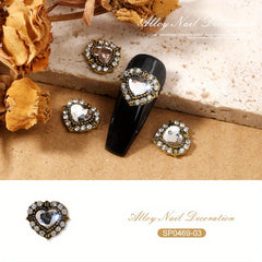 5 pcs 3D Crystal Nail Charms Large Rhinestones and Diamonds Silver Metal Charms