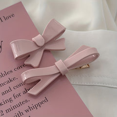 Pink Bow Acrylic Hair Clip for Women