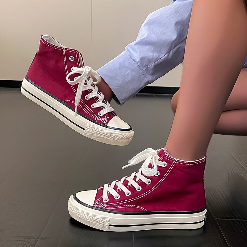 Women's Lace Up Canvas High Top Sneaker