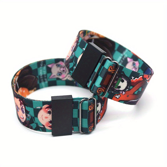 Q Version Anime Print Webbing Bracelet Waterproof Reusable Wristband