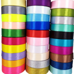 25 Yards Solid Satin Ribbon Party Christmas Wedding Bow DIY Decoration