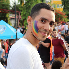 Rainbow Stripe Face Graffiti Pen for Pride Celebration