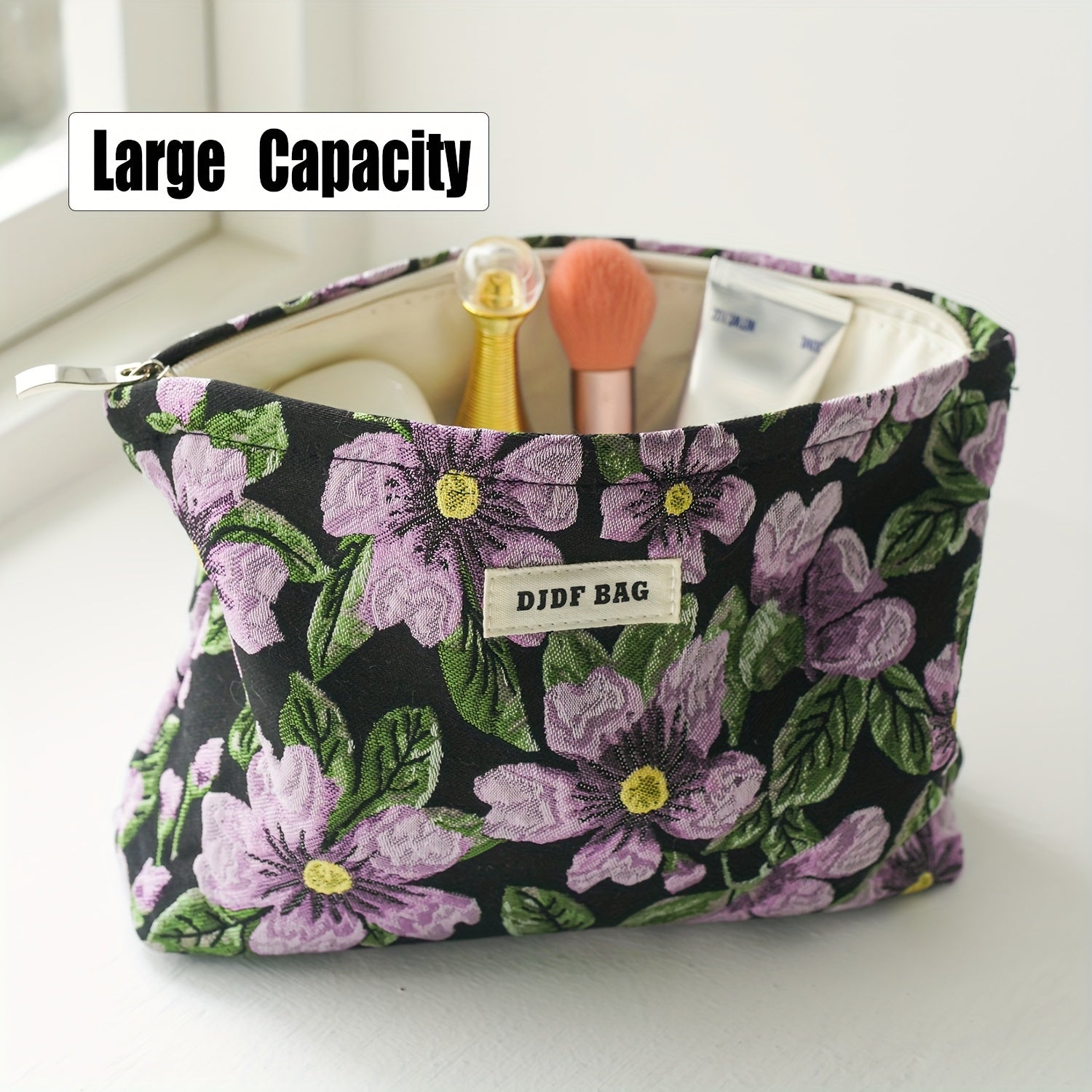 Women's Portable Cosmetic Bag Large Capacity Purple