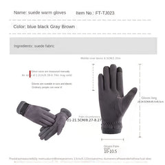 Men's Thickened Velvet Warm Gloves Touch Screen Outdoor Sports Gloves