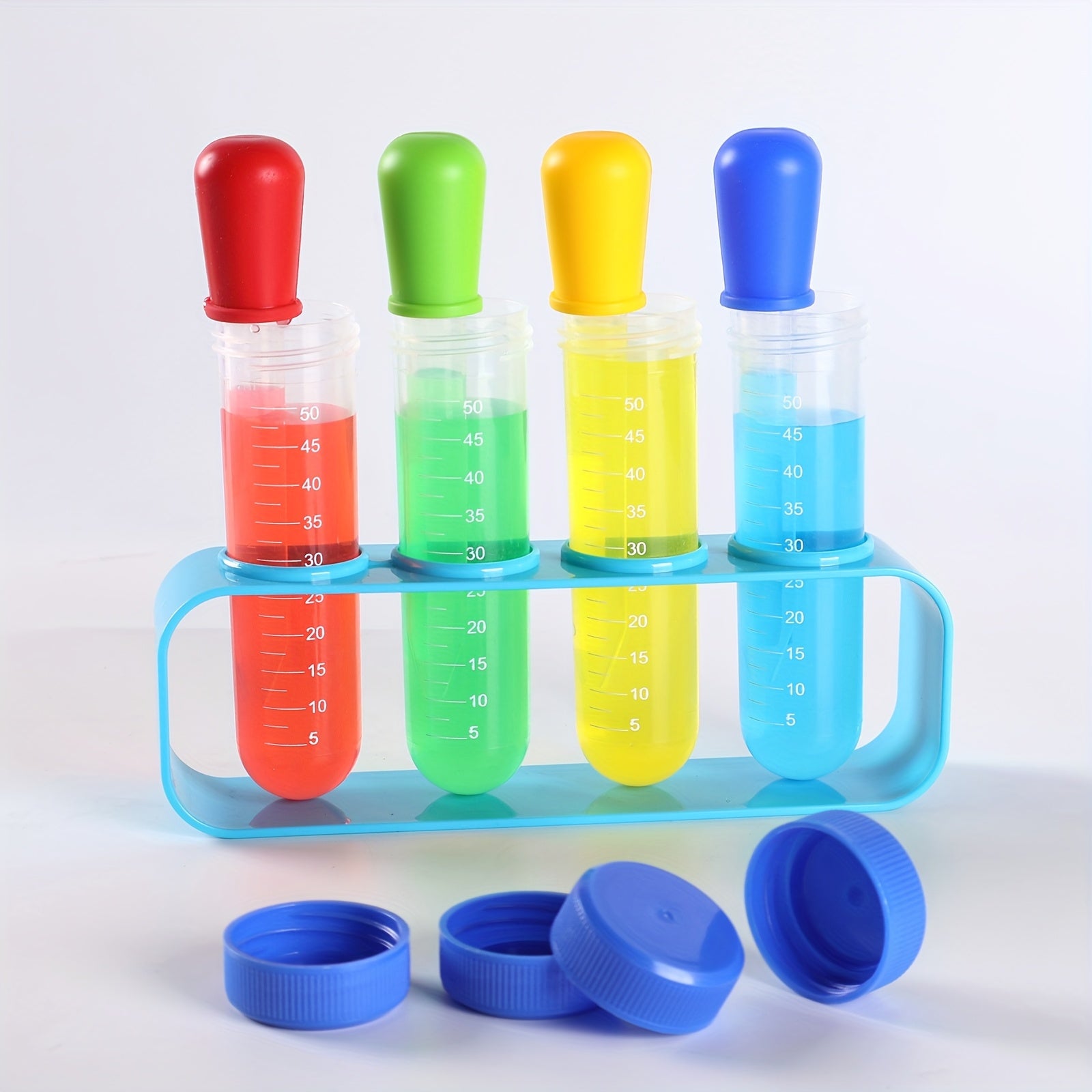9pcs Plastic Test Tube with Holder And Dropper