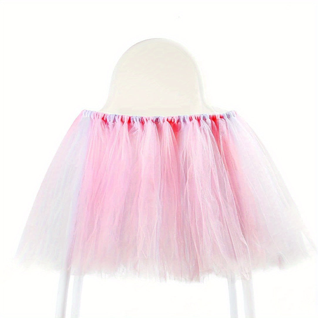 1st Birthday High Chair Skirt Banner & Tutu Decoration