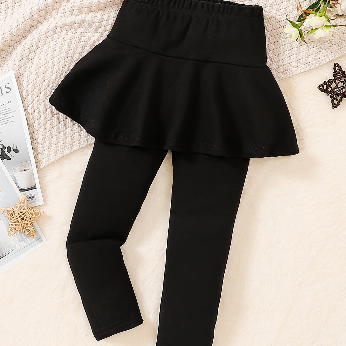 Girls Leggings with Ruffle Tutu Skirt for Autumn & Spring