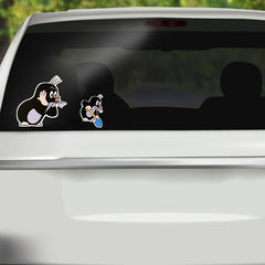 2 Little Mole Stickers Car Modification DRD Mouse Worship Retro