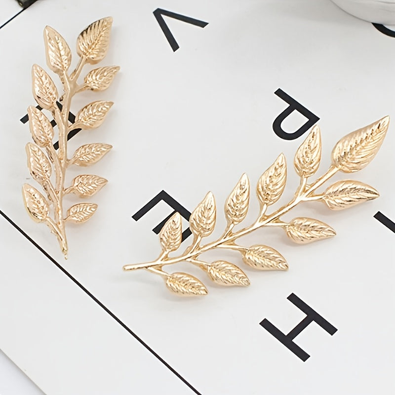 Leaf Shape Brooch Pin Sweater Collar Buckle Emblem Jewelry