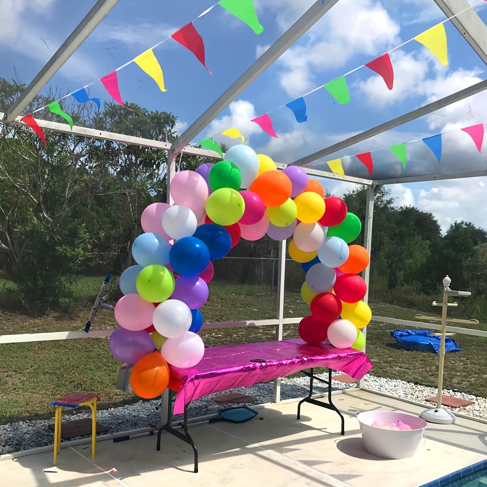 137pcs Rainbow Balloons Wreath Arch Set for Parties, Weddings
