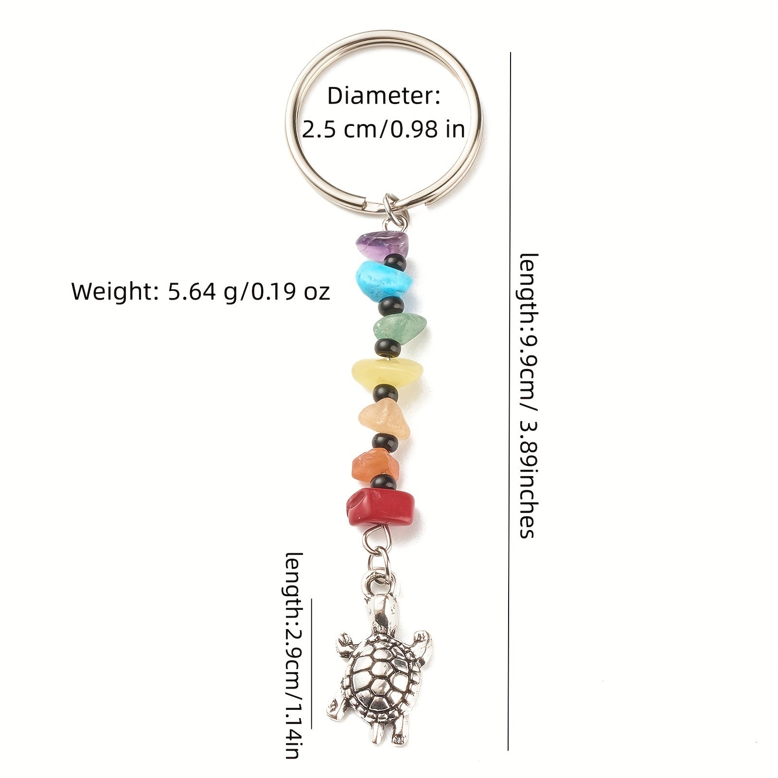 5pcs Ocean Animal Keychain Gravel Rice Beads Turtle Seahorse Key Ring