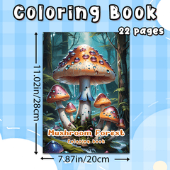 Mushroom Forest Coloring Book - 24 Pages