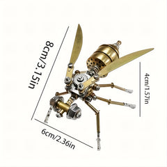 Steampunk Bumblebee Metal Puzzle DIY Assembly Model Kit Golden Insect