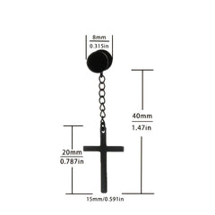 Men's Stainless Steel Cross Earrings