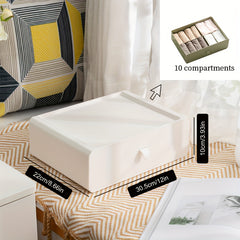 Underwear Drawer Storage Box Grid Organizer Tie Belt Socks Divider
