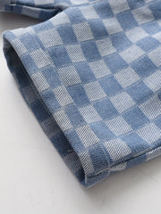 Plaid Print Boys Creative Shorts Casual Quick Dry Stretchable Summer Outdoor