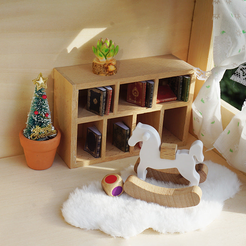 1:12 Dollhouse Bookcase 6 Shelves Figurine Cabinet Living Room Study