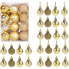 24pcs Mini Shatterproof Christmas Balls Tree Ornaments Party Decoration