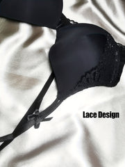 Lace T-Shirt Bra for Women Push Up Bow Tie Lingerie