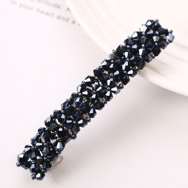 Sparkly Rhinestone Flower Hair Barrette French Style Hair Clip