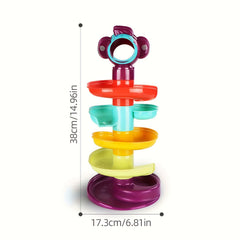 Colorful Spiral Rolling Ball Tower Educational Toy Set