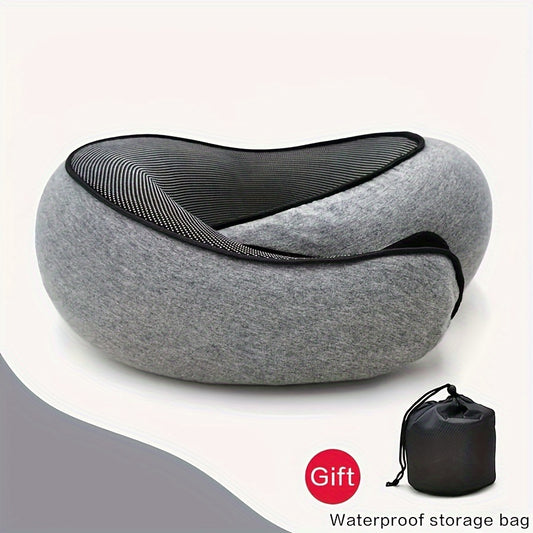 Memory Foam Travel Pillow Comfortable & Breathable Cover Machine Washable
