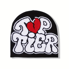 TIER Hip Hop Beanie Cap Unisex Y2k Cold Knit Hat