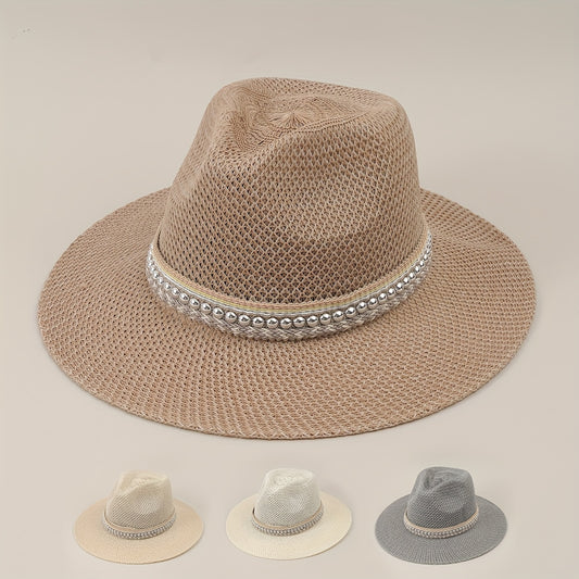 Men's Straw Sun Hat Large Brim Sunscreen Fishing Travel Beach Hat