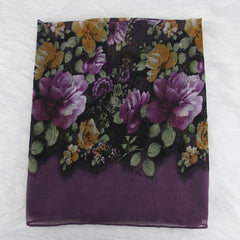 Purple Floral Print Vintage Scarf Warm Shawl Turban Beach Travel Sun