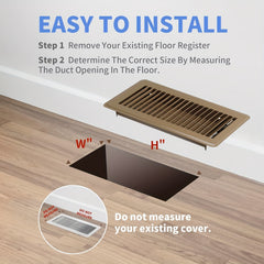 Floor Vent Covers 10x16 Inch - Rust-Proof Metal Heat Vent Covers