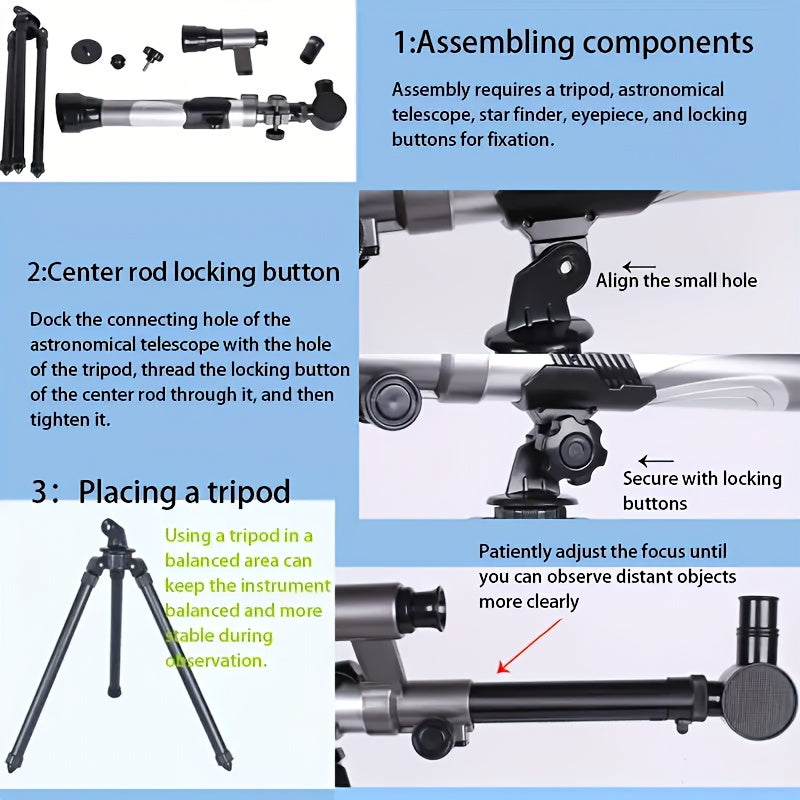 High Power 40x51mm Telescope for Stargazing and Science Education