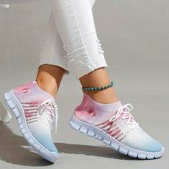 Breathable Flying Woven Shoes Soft Sole Lightweight Non Slip Running Shoes