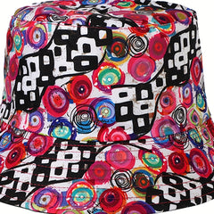 Geometric Graphic Sunshade Bucket Hat Double-Sided Sun Hat