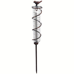 Glass Rain Gauge Outdoor Stake Holder Accurate Durable Decorative Yard Garden