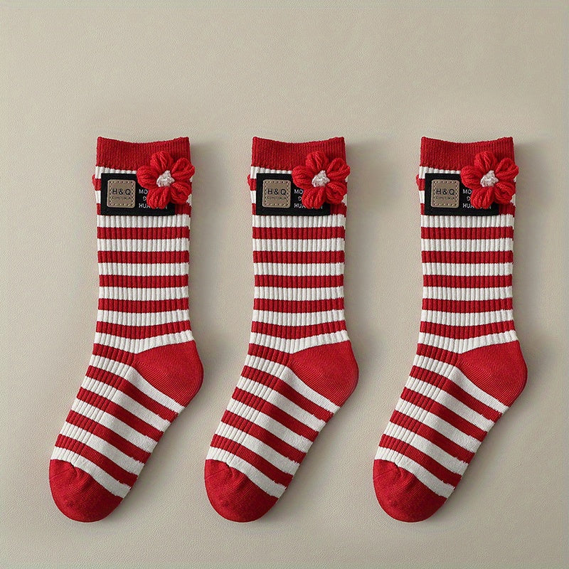3 Pairs Kids Cartoon Christmas Socks Lucky Warm Cozy Winter Children s Socks