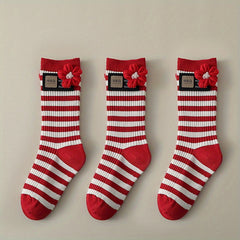 3 Pairs Kids Cartoon Christmas Socks Lucky Warm Cozy Winter Children s Socks