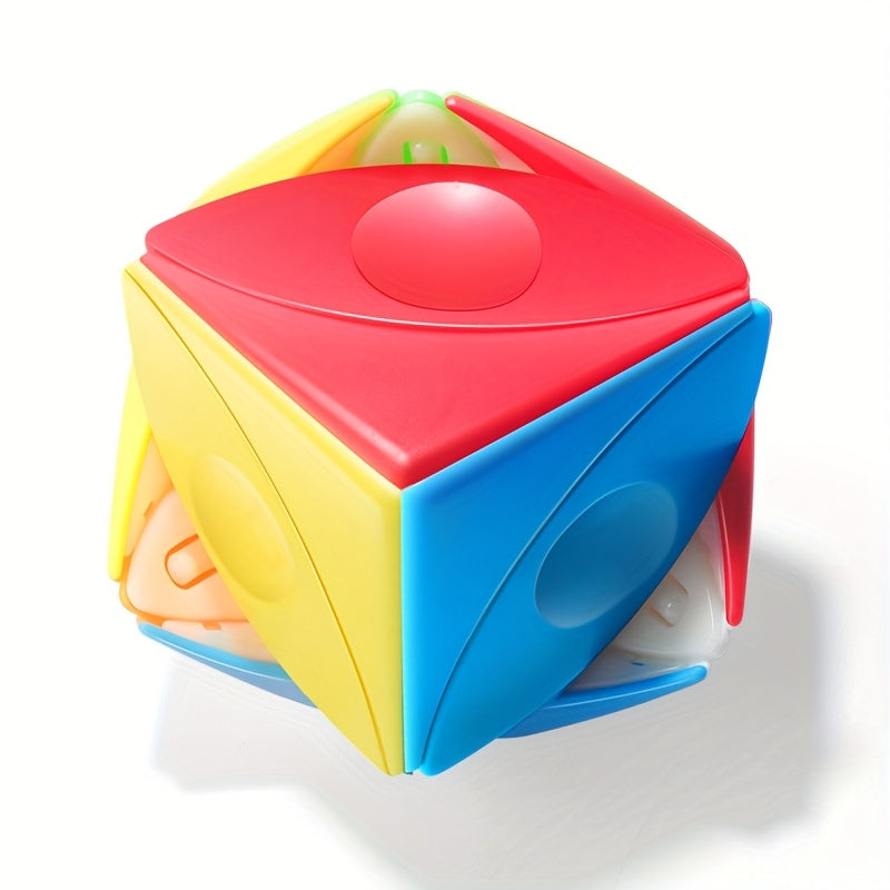 Magic Eye Cube Yellow Orange Shape Puzzle Toy ABS Material Gift Bra