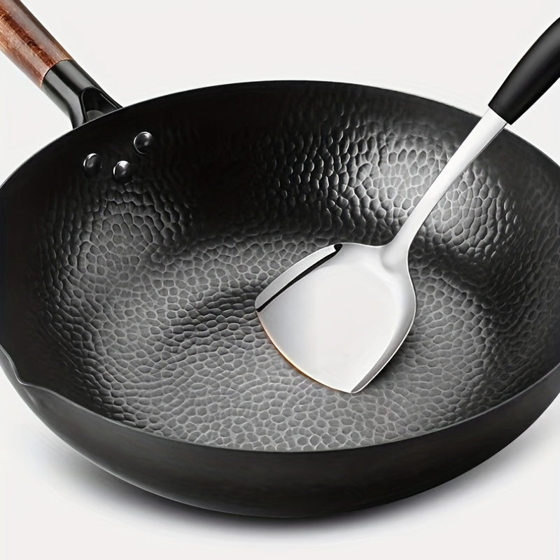 32cm Cast Iron Wok Flat Bottom Cookware for All Stoves